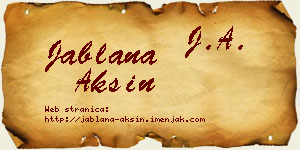 Jablana Aksin vizit kartica